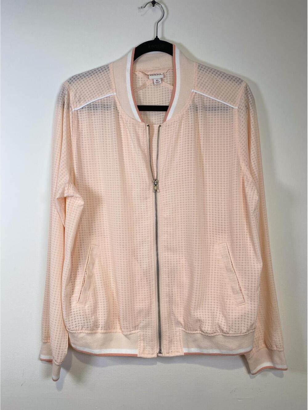 Merona Women's Peach Mesh Bomber Jacket XL